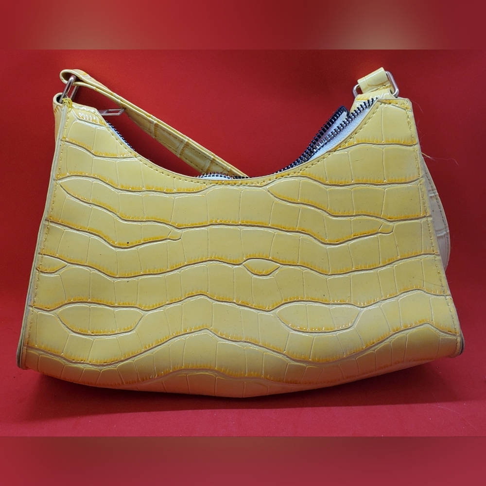 Unbranded Bright Yellow Vinyl Purse / Bag